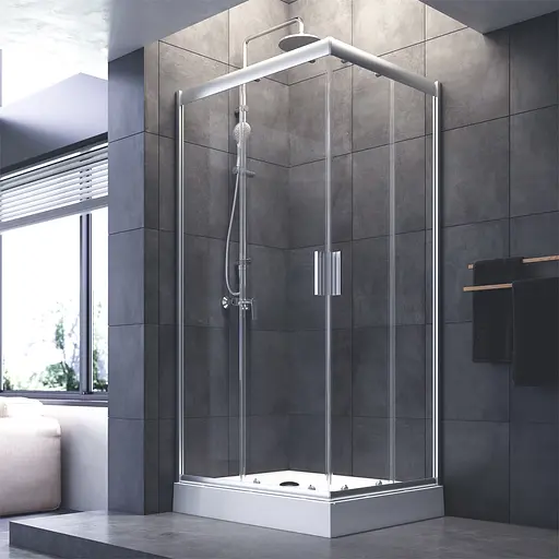 Душевая кабина Am.Pm Gem 100x80 см без поддона хром W90UG-404-100280-MT, Универсальная, прозрачная, хром - фото 2