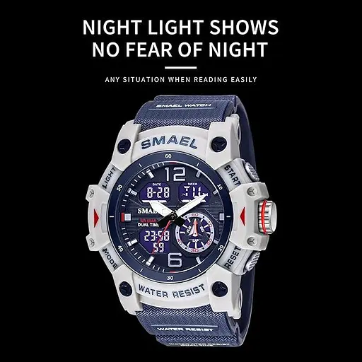 Мужские спортивные часы SMAEL 8007 Цифровые часы для мужчин Наручные часы с кварцевым двойным механизмом - фото 4