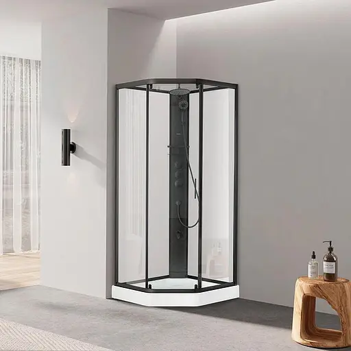 Душевой бокс Dusel Glare черный 900x900x2100 559002 - фото 1
