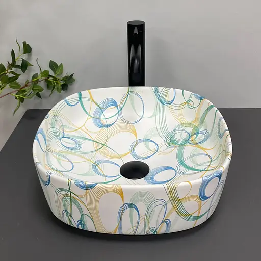 Умивальник VBI Arezzo abstract matt накладний VBI-013203, Кольоровий - фото 1