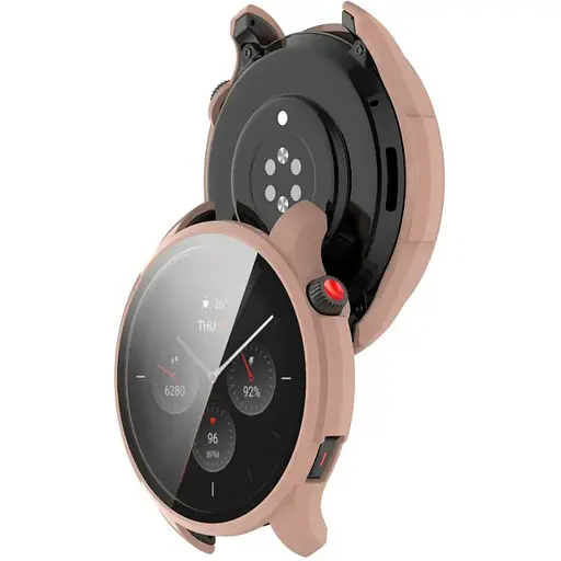 Чехол-накладка DK Пластик Gloss Glass Full Cover для Xiaomi Amazfit GTR 4 (pink) - фото 4