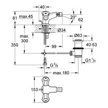 Смеситель для биде Grohe Costa 24480001 Хром - фото 2