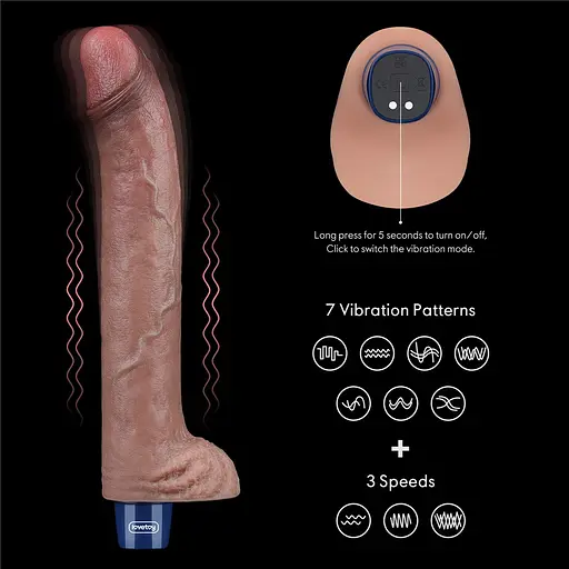 Реалістичний вібратор Lovetoy Real Softee 27 см коричневий - фото 12