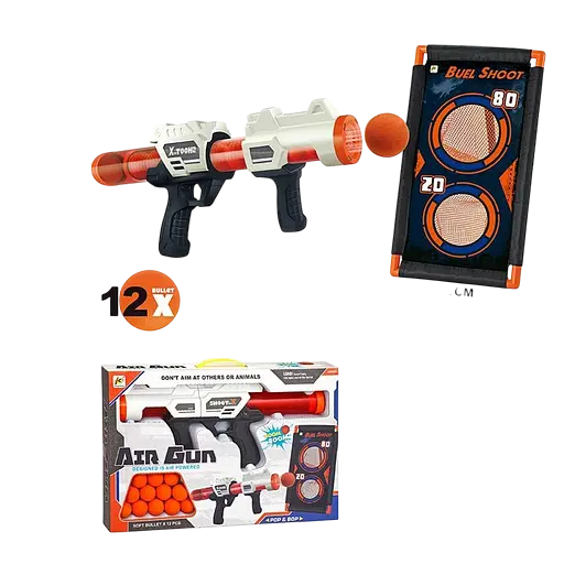 Бластер помповий Air Gun, стріляє поролоновими кульками, мішені в наборі, 923D