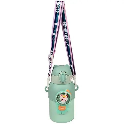 Термос дитячий Stenson MT-4930 поїлка з трубочкою нержавіюча сталь 500 мл Зелений - фото 1