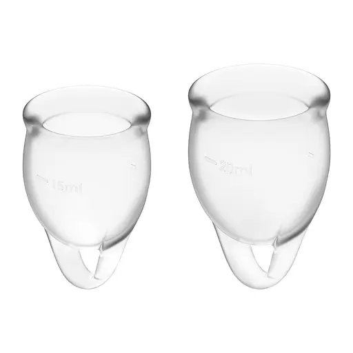 Менструальні чаші Satisfyer Feel Confident Menstrual Cup 2 шт. прозорі