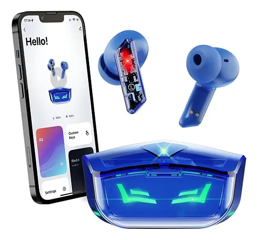 Бездротові ігрові навушники X8 з шумоподавленням синій - фото 4