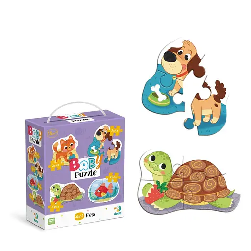 Дитячий пазл 4 в 1 "Baby puzzle. Домашні тварини" DoDo Toys 300688 набір 4 в 1 - фото 2