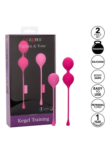 Набір вагінальних кульок Tighten Tone Kegel Training, 2шт., рожевий - фото 12