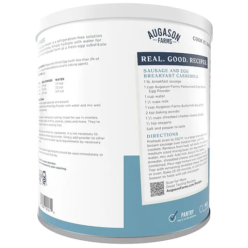 Сублимированные цельные яйца с белками и желтками с длительным сроком хранения 10 лет Augason Farms, 85 порций (101199) - фото 2