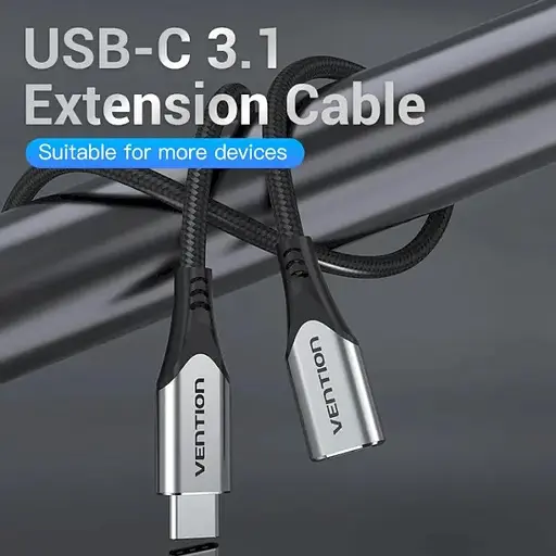 Кабель подовжувач Vention Thunderbolt 3 — USB 3.1 Type-C M-F (60W 20V 3A) 4K 60HZ 1 метр - фото 6