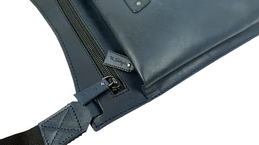 Мужская кожаная сумка на плечо , Украина синяя Mykhail Ikhtyar sum0028765 - фото 8