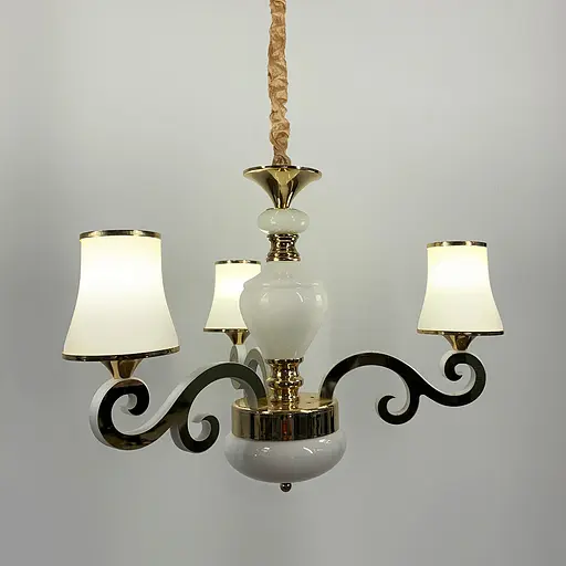 Люстра со светодиодным золотым корпусом и 3 белыми плафонами Line.F 86607/3 GD - фото 4