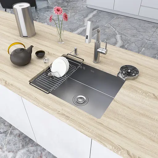 Кухонна мийка під стільницю з нержавіючої сталі Nett NS-5742U, Нержавіюча сталь - фото 5