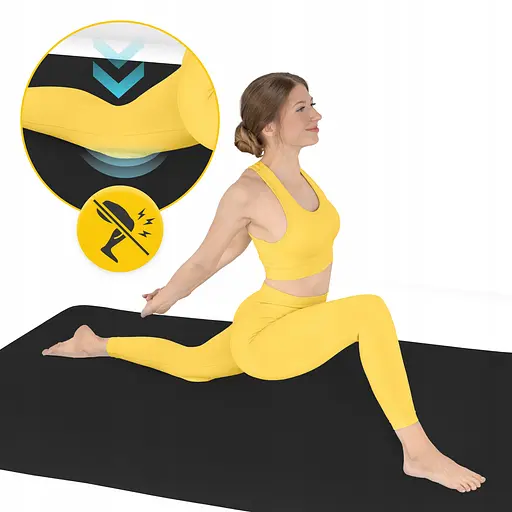 Коврик (мат) спортивный 4FIZJO TPE Gigant 200 x 125 x 2 см для йоги и фитнеса Black (P-5907739318992) - фото 2