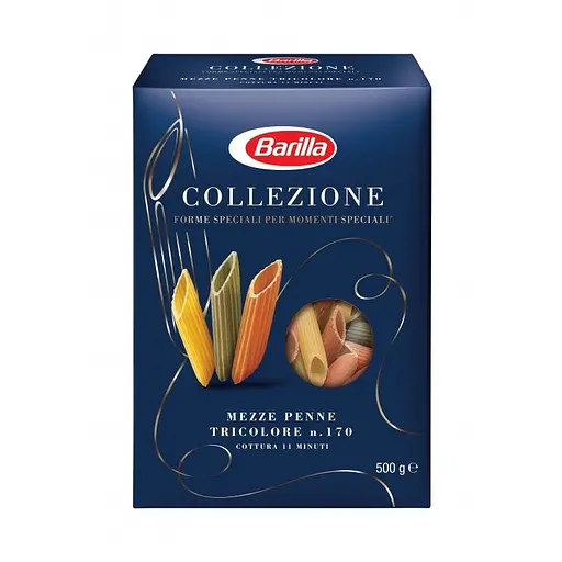 Макаронні вироби Barilla Collezione Mezze Penne Tricolore, 500 г (2124) - фото 2