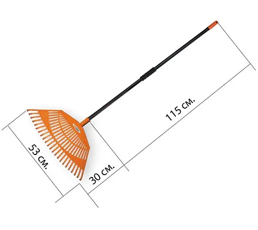 Грабли веерные Bradas 23 зубца черенок металлический KT-CX23H-M - фото 2