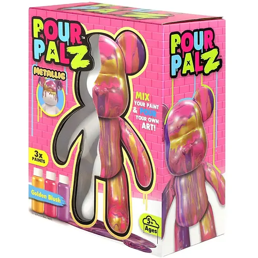 Набір для творчості ToyMonster Pour Palz Флюїд Арт Ведмедик Золото світанку S3 Metallic (GS-G25020) - фото 4