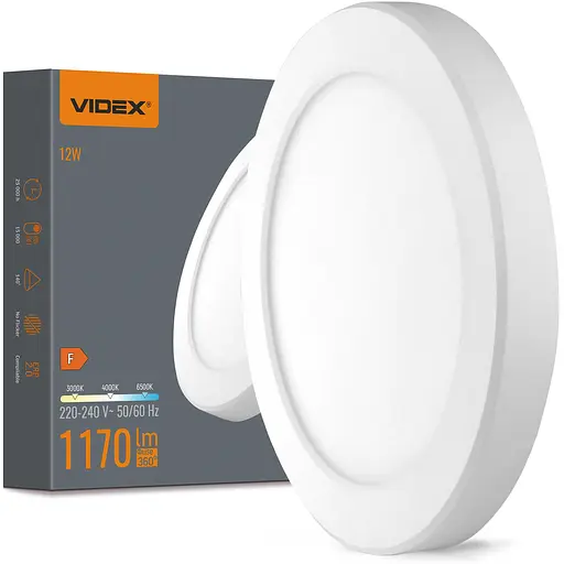 Світильник LED Videx круглий DL6R 12W 3000K-4000K-6500K White (VL-DL6R-12CW)