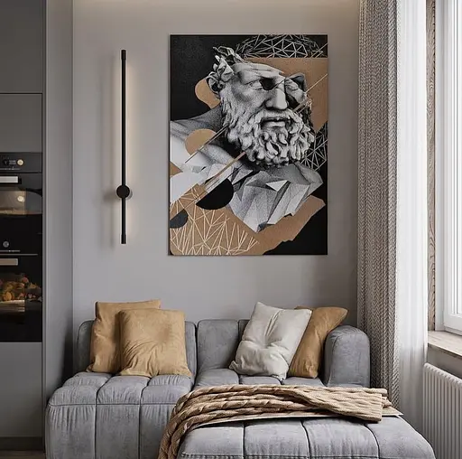 Современное линейное бра в черном цвете длиной 80 см Line F Арт. WJ014/800 BK - фото 1