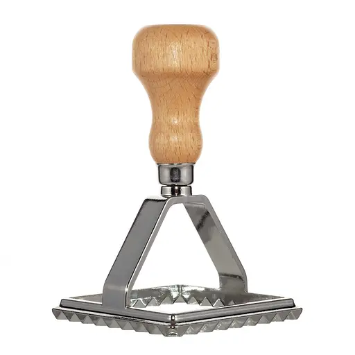 Форма вирубука для пельменів, равіолі, вареників, печива з дерев'яною ручкою квадратна 7х7 см, Kamille 87011 - фото 7