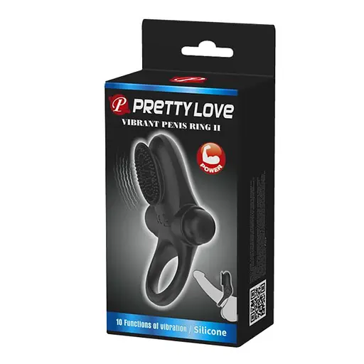 Эрекционное кольцо Pretty Love Vibrant Penis Ring II 8.6 см черный - фото 9