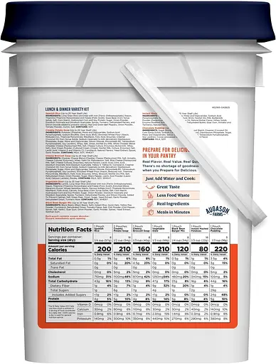Сублимированные обеды и ужины 113 порций с длительным сроком хранения 25 лет Augason farms (101229) - фото 2