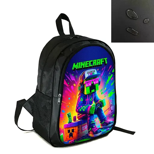 Рюкзак міський/шкільний 38×28см з принтом Minecraft Кріпер дитячий, підлітковий, спортивний (4185)