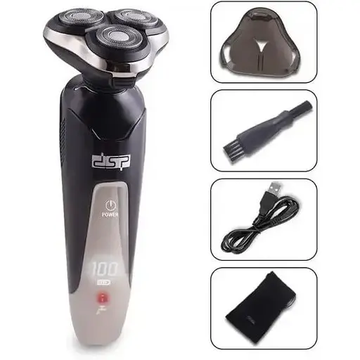 Бритва електрична на 3 плаваючі головки DSP 60017 Роторна Електробритва чоловіча для вологого та сухого гоління - фото 4