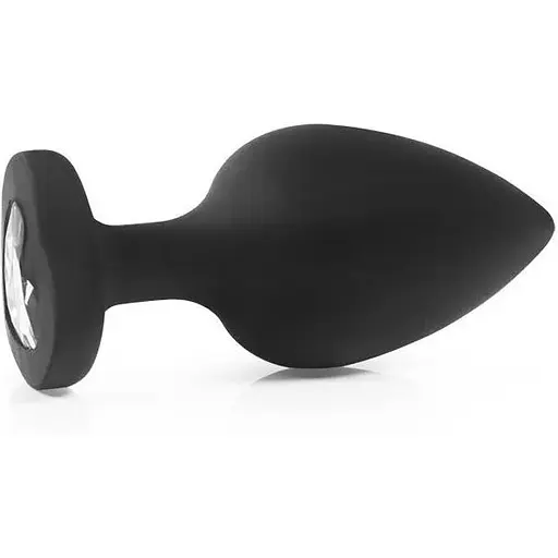 Силіконова анальна пробка з кристалом SKN-KSIL-05M (розмір M), Чорний / Белый - фото 5