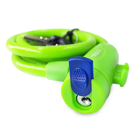 Велосипедний замок Rogtyo 12 x 1200 мм тросовий під ключ салатовий (G0001116) - фото 2