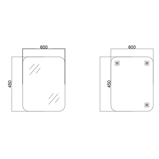 Дзеркало настінне Zerix Prime MRZ07-450x600-Reverse прямокутне із закругленими кутами ZX5636 - фото 2