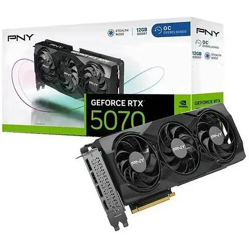 Відеокарта PNY GeForce RTX 5070 Triple Fan 12GB OC - фото 1