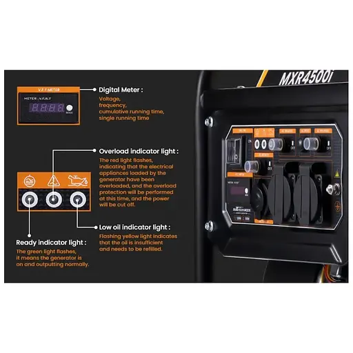 Генератор maXpeedingRODS MXR4500i (3,5 kW), 220V, 50Hz, 7.5л, ручний запуск (mxr4500i) - фото 3