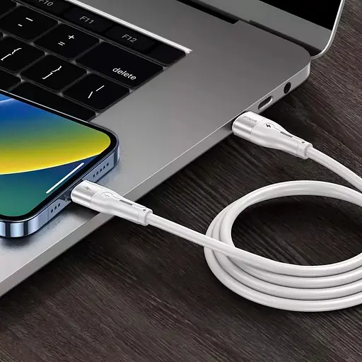 Кабель Proove Soft Silicone USB-C to USB-C 60W 1m White (CCSO60002202) [130638] - фото 7
