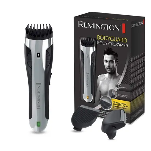 Триммер Remington Bodyguard Body Hair Trimmer, акум., насадок-2, титан.напил., черно-серебристый - фото 4
