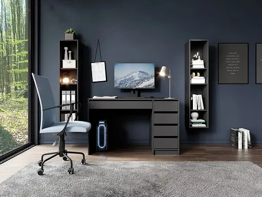 Стіл туалетний письмовий Perfect Home Ада / Ada 5S/120 з 5 шухлядами Антрацит (PFH-091308) - фото 7