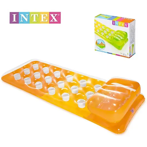 Надувний матрац Intex 58890 Помаранчевий "Мода". Розміром 188x71см - фото 2