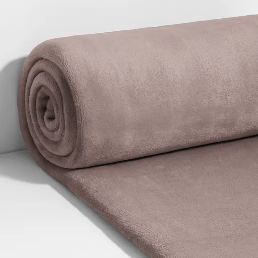 Плед LeLit велсофт гладкокрашеный 200х220 см бежево-серый PL-0006 (le2000000340401) - фото 5