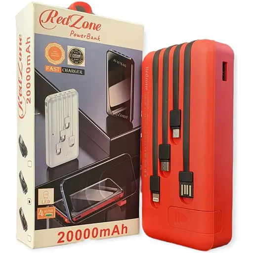 Power bank Red Zone 20000 mAh. Универсальная мобильная батарея. Мощный повербанк - фото 4