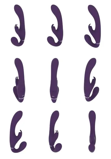 Безремневий страпон з вібрацією Vive Suki 22 см (фіолетовий) - фото 3