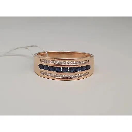 Золотое кольцо с бриллиантами и сапфиром. RS6130K 20 - фото 4