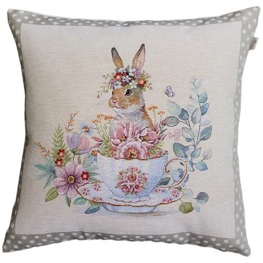 Подушка Прованс Очарование Зайчиха гобелен 45х45 см (44282) - фото 1