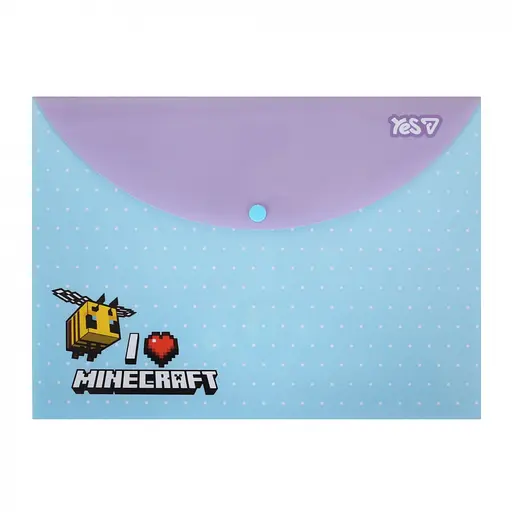 Папка – конверт Yes А4 на кнопке Minecraft Spring (492337)