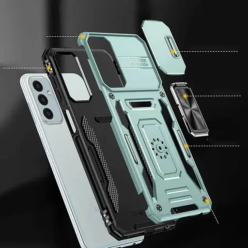 Ударопрочный чехол Epik Camshield Army Ring для Samsung Galaxy A26 5G Зеленый / Light Green - фото 6