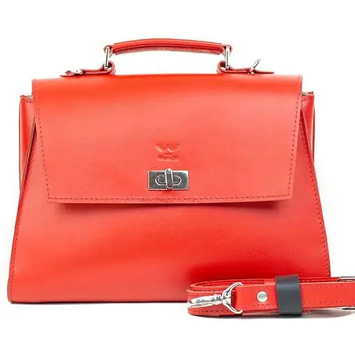 Жіноча шкіряна сумка Classic червона - фото 1