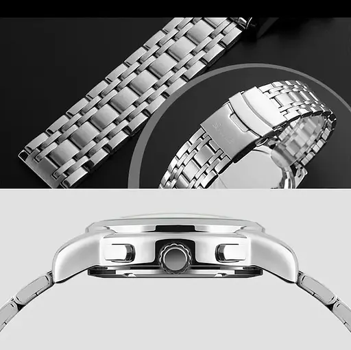 Наручные классические часы Skmei 9121 серебристые - фото 8