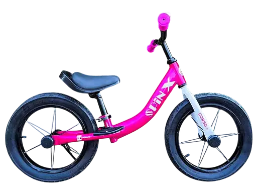 Велобег Corso Spin-X, стальная рама, колесо 14, надувные колеса, подножка, подставка для ног, звонок PX-211-74