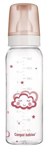 Пляшка з вузьким отвором скляна 240 мл Рожева - фото 1