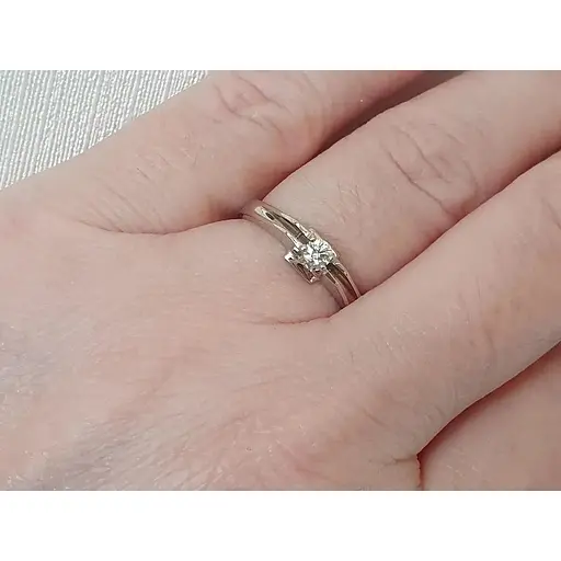 Золотое кольцо с бриллиантом. 101107Б 16,5 - фото 6